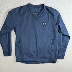 Pebble Beach Nike Golf Size Small Genuine Steel Blue Clima-Fit Windbreaker Top
